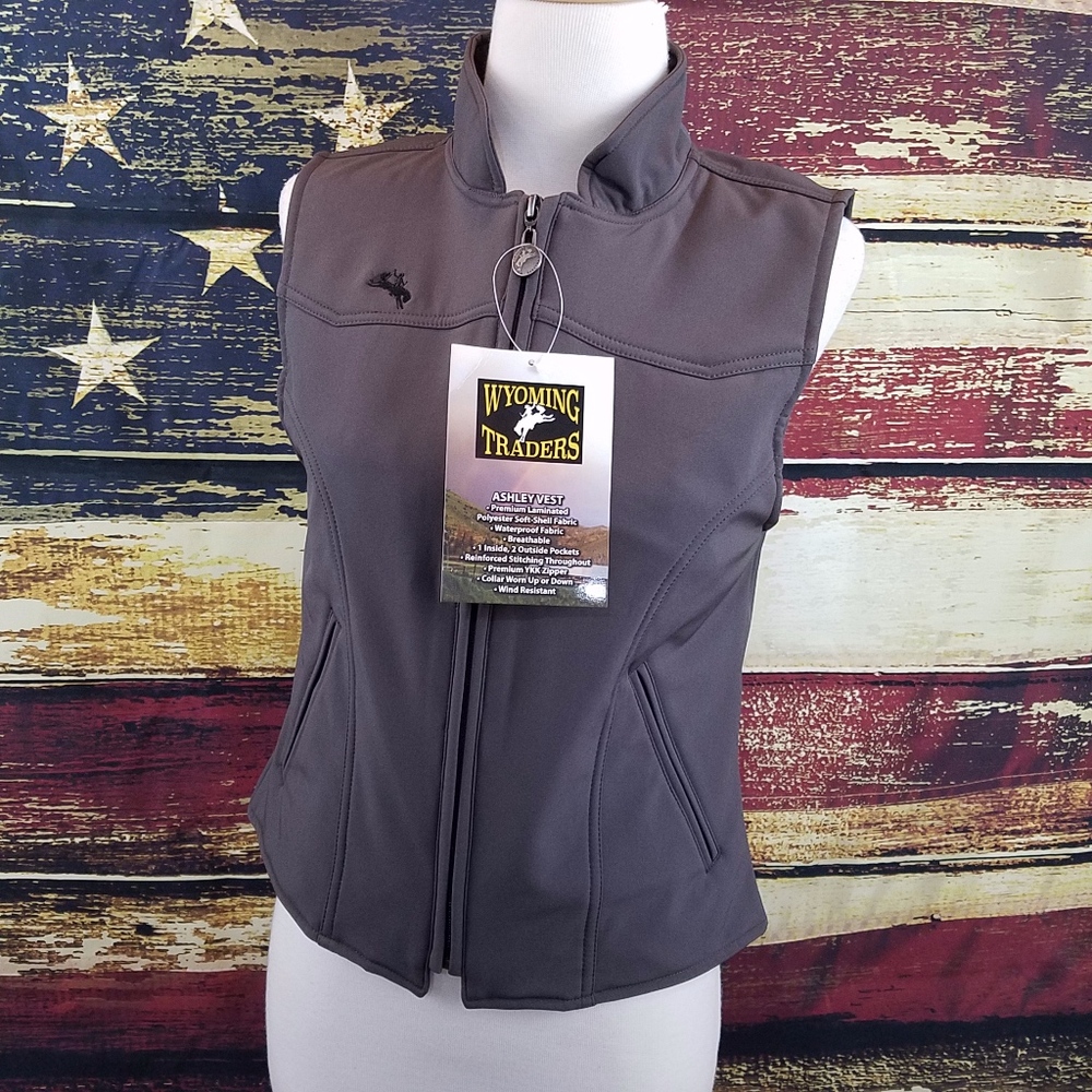 WYOMING TRADERS ASHLEY SOFT SHELL WESTERN VEST - CHARCOAL